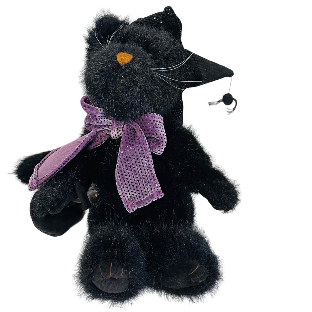 Boyds Bears Zelda Z.‎ Witchypuss Plush Cat 917970 With Hat & Purple Bow 12" Toy